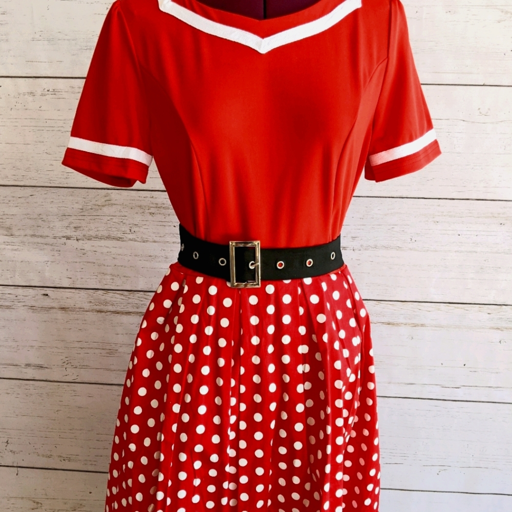 Red & White Polka Dot Dress